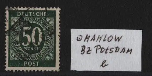 h6556 SBZ Handstempel Bezirk 36 Mahlow Ziffer 50 gestempelt gepr. BPP