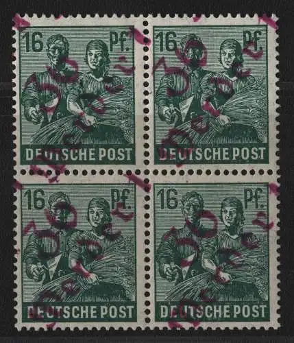 h6761 SBZ Handstempel Bezirk 36 Werder rot 4x 16 Pfg. ** Viererblock gepr. BPP