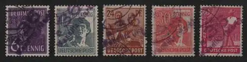 h6741 SBZ Handstempel Bezirk 36 Wandlitz Mark 5 Werte gestempelt gepr. BPP