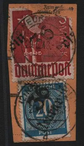 h6608 SBZ Handstempel Bezirk 36 Neuruppin Ziffer 20 PKA gepr. BPP + 3. Taube