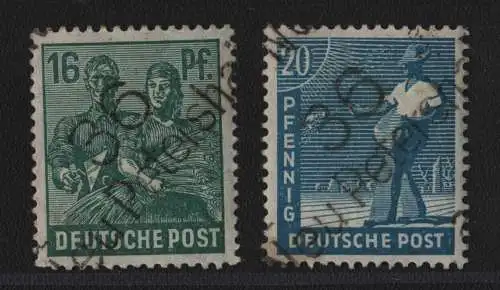 h6583 SBZ Handstempel Bezirk 36 Neu Petershain 16, 20 Pfg. * gepr. BPP