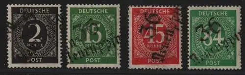 h6597 SBZ Handstempel Bezirk 36 Neuruppin 4 Werte Ziffer * gepr. BPP 2, 15,45 84