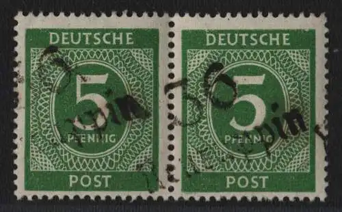 h6600 SBZ Handstempel Bezirk 36 Neuruppin 2x Ziffer 5 waag. Paar ** gepr. BPP