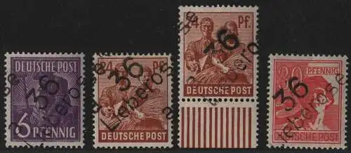 h6500 SBZ Handstempel Bezirk 36 Lieberose 4 Werte */**   gepr. BPP