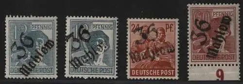 h6552 SBZ Handstempel Bezirk 36 Mahlow 4 Werte ** postfrisch gepr. BPP