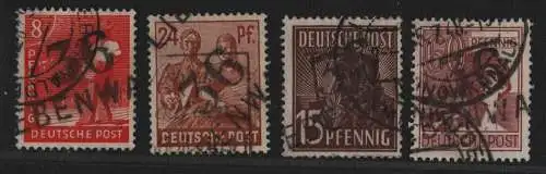 h6499 SBZ Handstempel Bezirk 36 Liebenwalde 4 Werte gestempelt mit 15 Pfg. 171 g