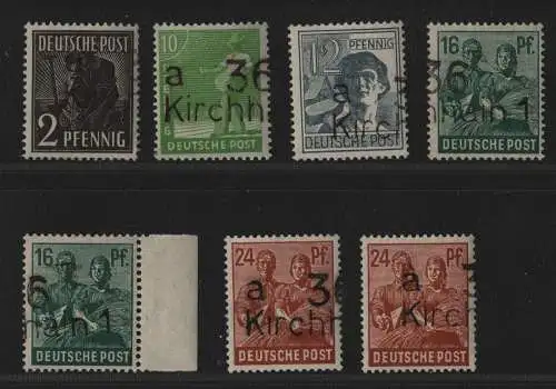 h6460 SBZ Handstempel Bezirk 36 Kirchhain 7 Werte ** postfrisch gepr. BPP