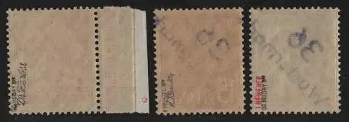 h6809 SBZ Handstempel Bezirk 36 Wustermark 12, 15, 30 Pfg. ** postfrisch gepr. B