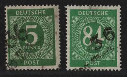 h6473 SBZ Handstempel Bezirk 36 Königs Wusterhausen Ziffer 5, 84 * gepr. BPP