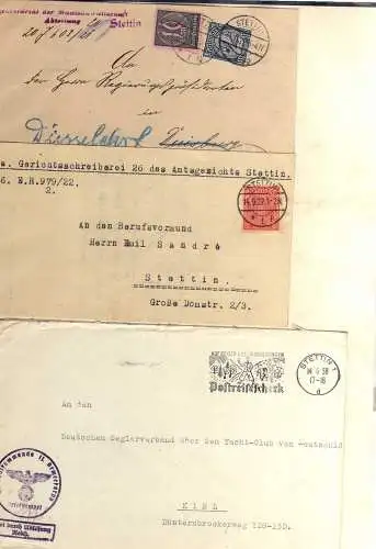 S113 20 Briefe / Karten Stettin Nachnahme Frei durch Ablösung Feldpost Kriegssch