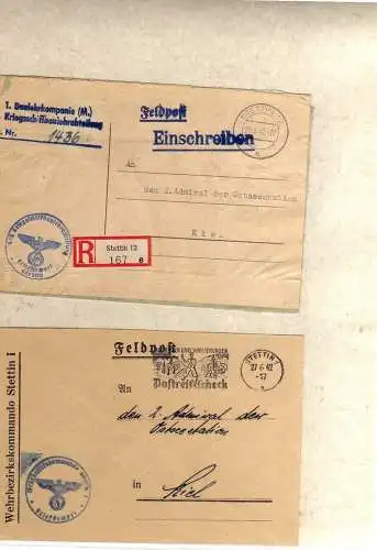 S113 20 Briefe / Karten Stettin Nachnahme Frei durch Ablösung Feldpost Kriegssch