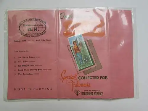 S335 Indonesien ca. 1961 - 1967 114 Marken Souvenierpackung f. Hotels ungeöffnet