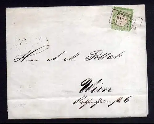 v092 aus Stettin Sammlung Deutsches Reich 2a Stettin Bahnhof 1872 Briefteil / St