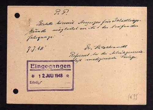 h974 Handstempel Bezirk 16 Erfurt Ganzsache AS 12 Pfg. Eisenberg Bedarf  Handbuc