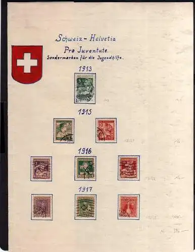 Schweiz 1913 - 1918 Pro Juventute gestempelt Mi. 390.--