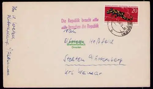 B18280 DDR Propaganda Brieselang Kr. Nauen Brief nach Stedten E. bei Weimar 1963