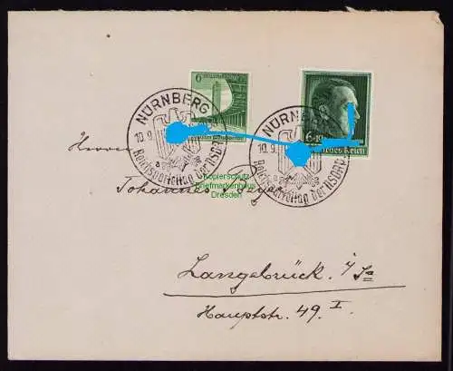 B18211 DR Deutsches Reich Brief  1938  Mi. 672  Brief