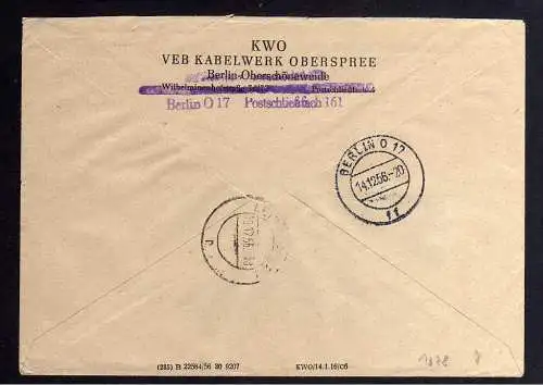 B1828 DDR ZKD 7 Brief Berlin Kabelwerk Oberspree Oberschöneweide geprüft BPP nac