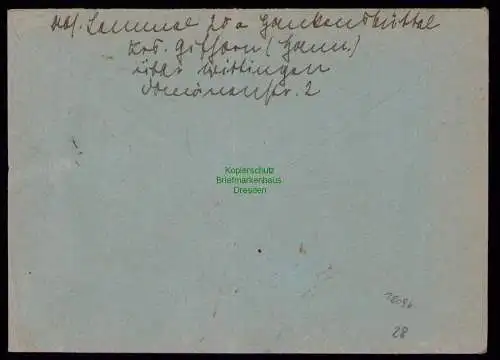 B18096 BRD 2x 121 Bach MeF Brief nach Bremervörde 1950