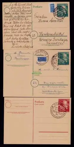 B18113 BRD 3x Ganzsache Wahl des 1. Bundestages Bundespräsidenten 1949 SST 1950