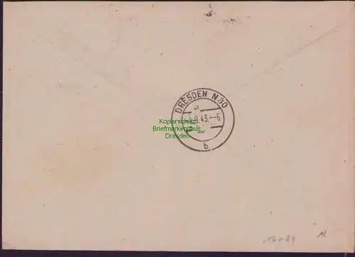 B17484 Einschreiben R-Brief 256 an Gebr. Hörmann A.-G. München 13 1943