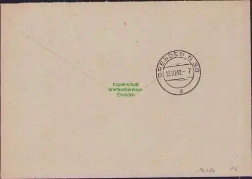 B17486 Einschreiben R-Brief 217 an Gebr. Hörmann A.-G. Leipzig 1942 Freistempel