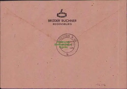 B17504 Einschreiben R-Brief an Gebr. Hörmann A.-G. Regensburg 1943