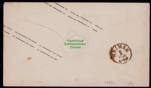 B17972 Ganzsache Brief Preussen Artern 1863 nach Weimar