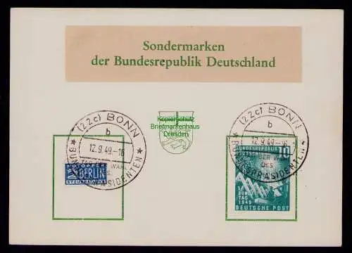 B17977 Gedenkkarte Gedenkblatt BRD 111 Tag der Wahl des Bundespräsidenten 12.9.