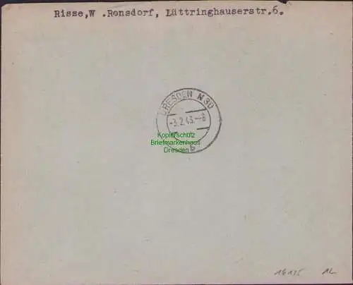 B17525 Einschreiben R-Brief 350 an Gebr. Hörmann A.-G. Wuppertal Ronsdorf 1943