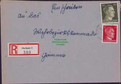 B17501 Einschreiben R-Brief an Gebr. Hörmann A.-G. Oschatz 1943