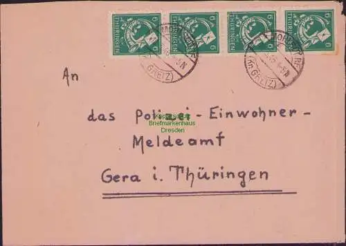 B17245 Brief SBZ Thüringen Mohlsdorf Kr. Greiz an Einwohnermeldeamt Gera 1946