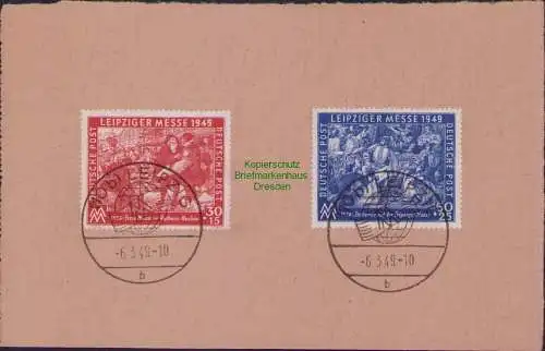 B17184 SBZ Gedenkblatt 230 231 Leipziger Frühjahrsmesse 1949 6.3.49 FDC