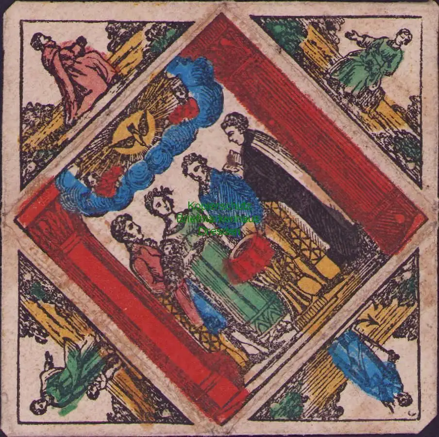 B17201 handcolorierter Taufbrief Taufpatenbrief 1834 3