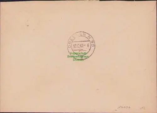 B17436 Einschreiben R-Brief 031 an Gebr. Hörmann A.-G. Geising Bez. Dresden 1942