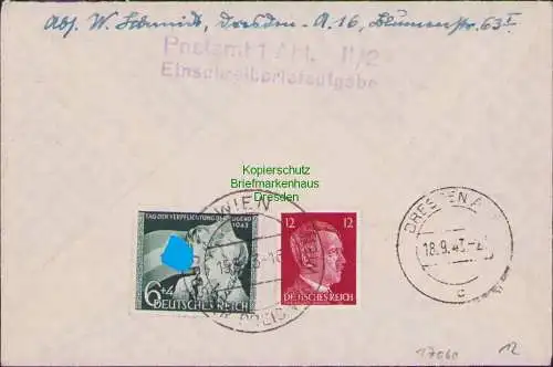 B17060 DR Deutsches Reich Sondermarke 857 858 SST Wien Großer Preis 1943 Dresden