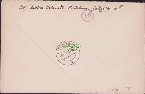 B17079 DR Deutsches Reich 899 900 901 Brief Einschreiben 1944 Dresden A16