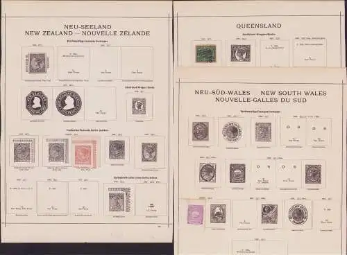 B15490 13 Ganzsachen Ausschnitte Australien Neuseeland New South Wales QUEEN