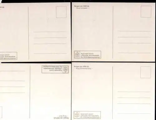 B152 DDR 2976 - 2979 4 Maximumkarten Burgen 1985