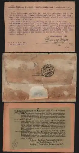 B13496 3x Beleg Brief Karte Deutsches Reich 1912 Dresden Königsbrück Eilbrief