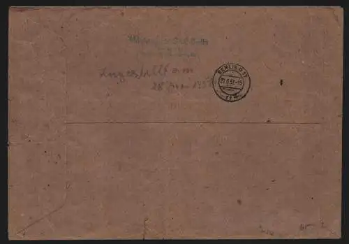 B11918 DDR Brief ZKD 13, 14 Postzustellungsurkunde mit 70 Pfennig 1600