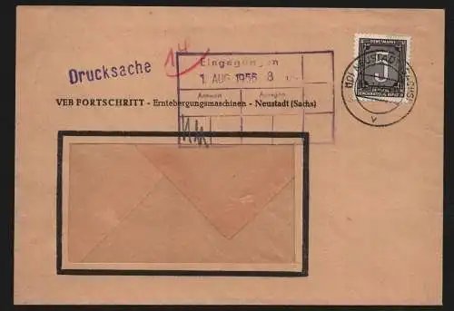 B11935 DDR ZKD 1 unzulässige Drucksache 1.8.56 VEB Erntemaschinen Neustadt Sachs