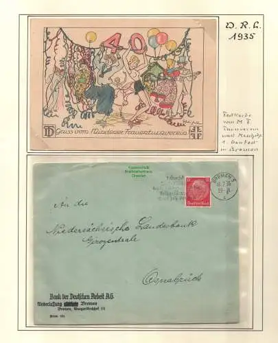 B10279 Festkarte Mindener Frauenturnverein Brief Werbestempel 1. Turnfest Bremen