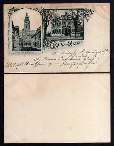 98090 Ansichtskarte Buttstädt 1899 Postamt Kirchturm Kirchstrasse