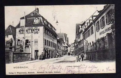 96923 Ansichtskarte Mosbach Untere Altstadt Hotel Prinz um 1905