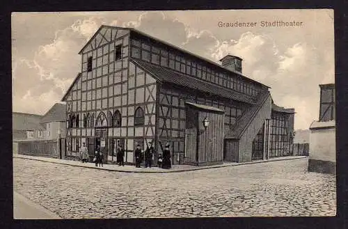 97816 Ansichtskarte Graudenz Grudziadz Stadttheater Vollbild Feldpost 1916 Westpreußen