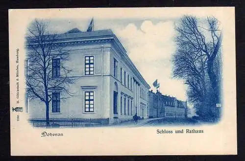 95766 AK Doberan Schloss und Rathaus um 1900