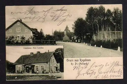 95849 AK Rogehnen Preußisch Holland Ostpreußen 1907 Gasthaus Max Lemke Dorfstr.