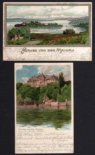 88179 2 AK Mainau 1899 Künstlerkarte C. Biese 1897