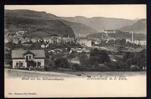 82197 AK Bodenbach Elbe um 1900 Blick von der Johanneskapelle